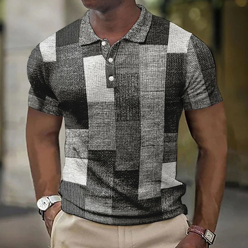 Dario | Herren Polohemd Bunt Patchwork Stil