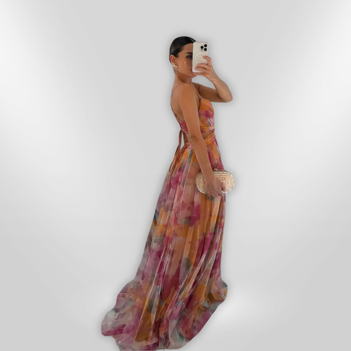 Kirsten | Fließendes Bandeau-Maxikleid mit Farbverlauf für Frauen