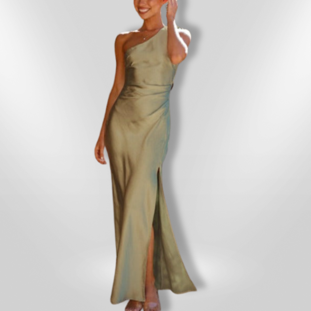 Leandra | Elegantes One-Shoulder-Abendkleid mit Beinschlitz für Frauen