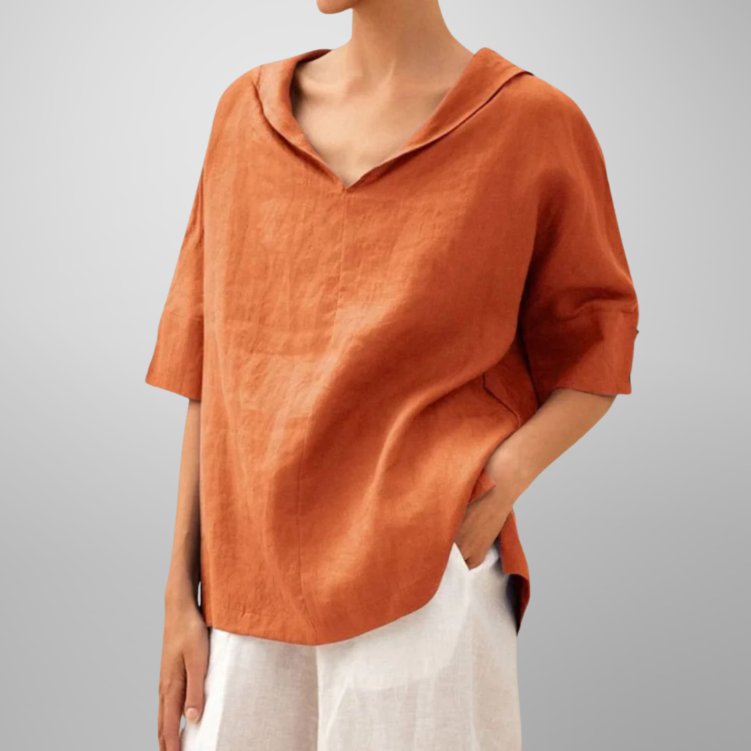 Niva | Damen Baumwollbluse Locker Geschnitten