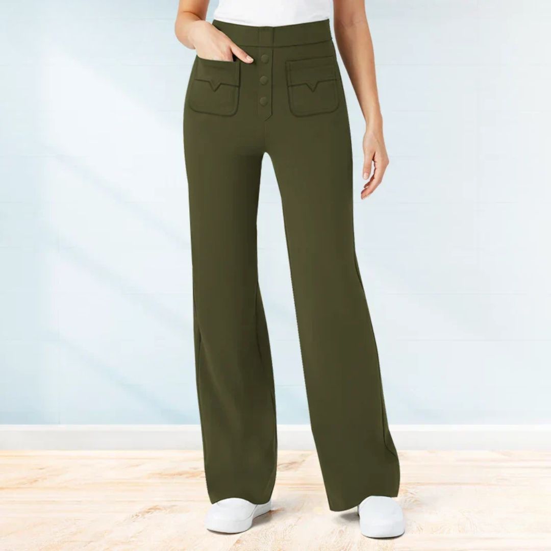 Livia | Damen Stretchhose mit hohem Bund
