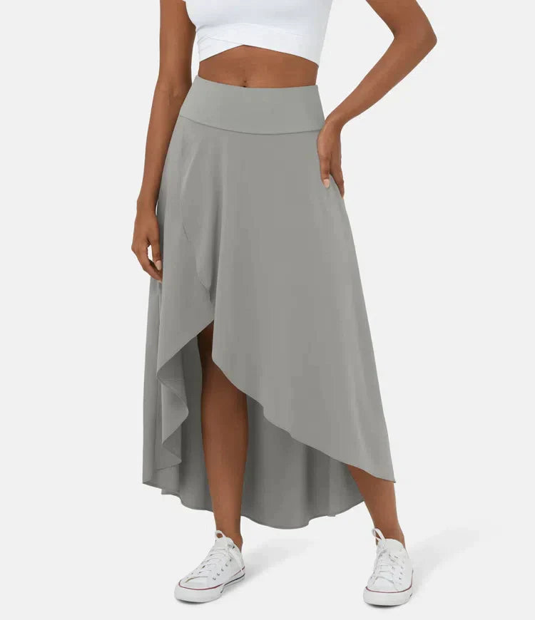 Romy | Asymmetrischer High-Low-Rock mit fließendem Schnitt für Frauen