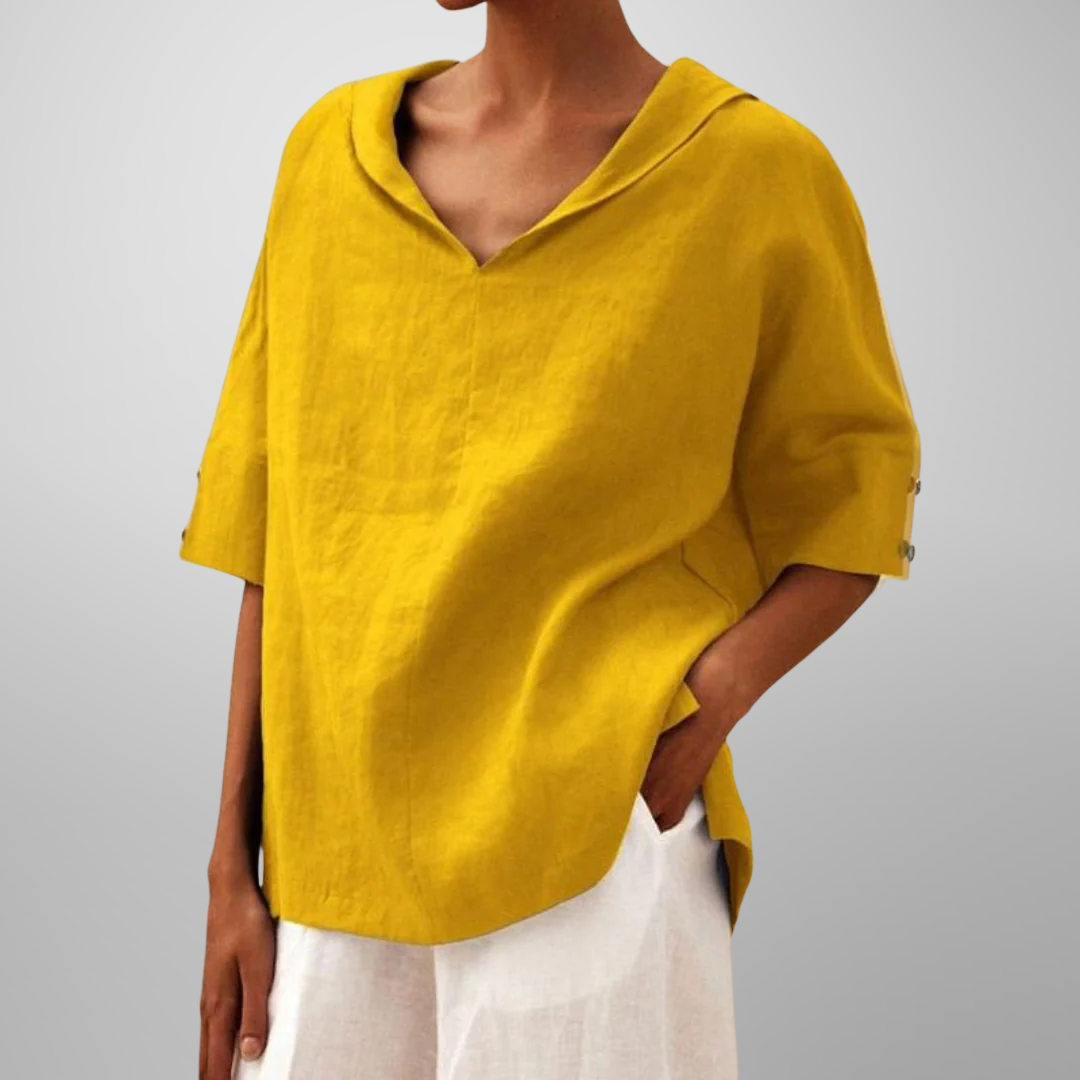 Niva | Damen Baumwollbluse Locker Geschnitten