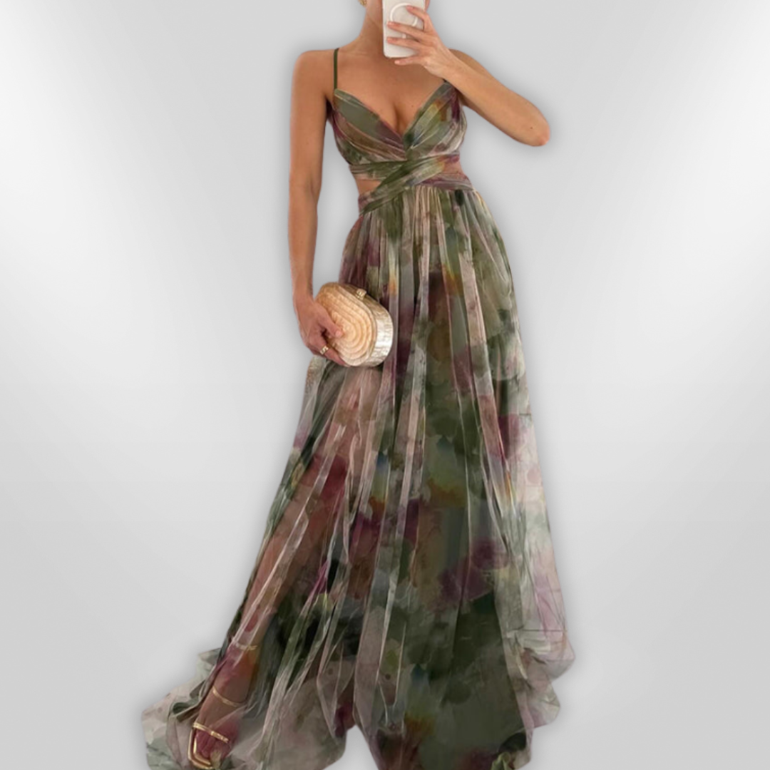 Kirsten | Fließendes Bandeau-Maxikleid mit Farbverlauf für Frauen
