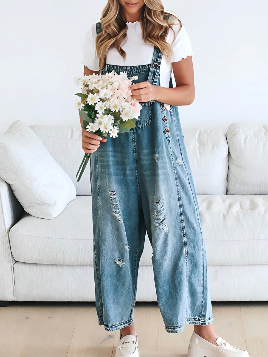 Pia | Denim Jumpsuit Damen Baggy Jeans Overall