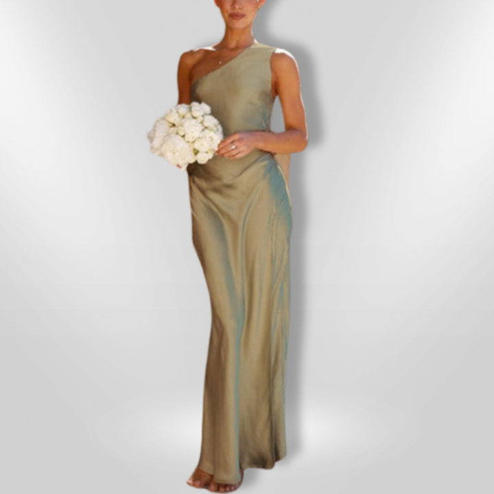 Leandra | Elegantes One-Shoulder-Abendkleid mit Beinschlitz für Frauen
