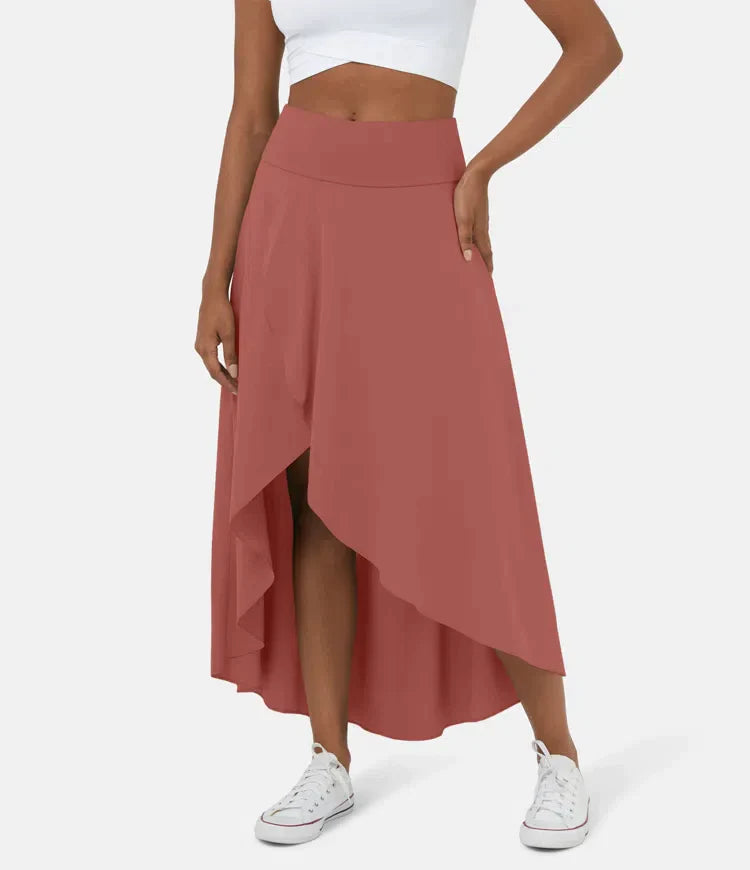 Romy | Asymmetrischer High-Low-Rock mit fließendem Schnitt für Frauen