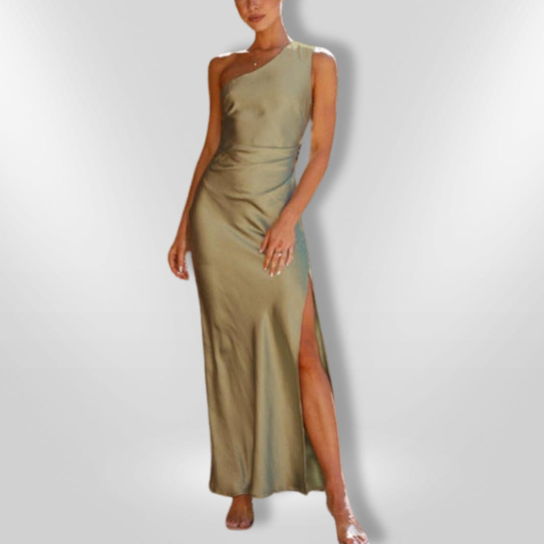 Leandra | Elegantes One-Shoulder-Abendkleid mit Beinschlitz für Frauen