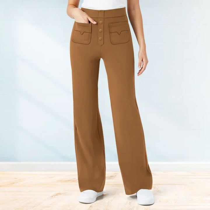 Livia | Damen Stretchhose mit hohem Bund