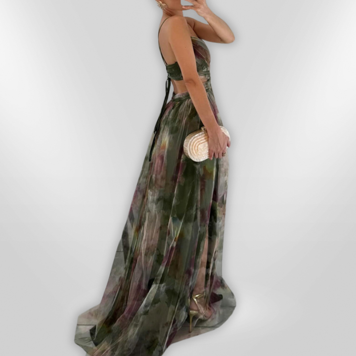 Kirsten | Fließendes Bandeau-Maxikleid mit Farbverlauf für Frauen