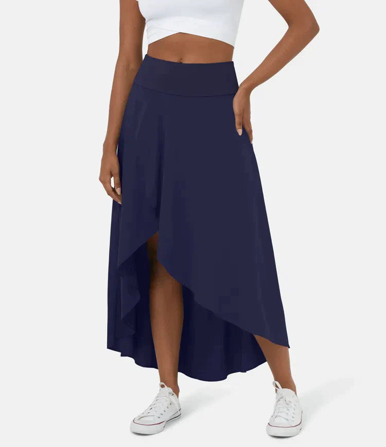 Romy | Asymmetrischer High-Low-Rock mit fließendem Schnitt für Frauen