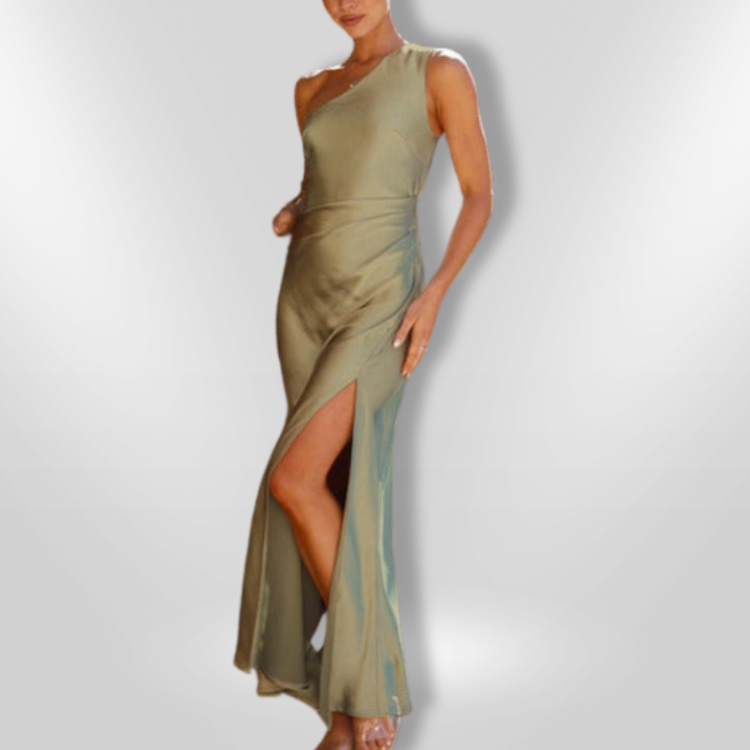Leandra | Elegantes One-Shoulder-Abendkleid mit Beinschlitz für Frauen
