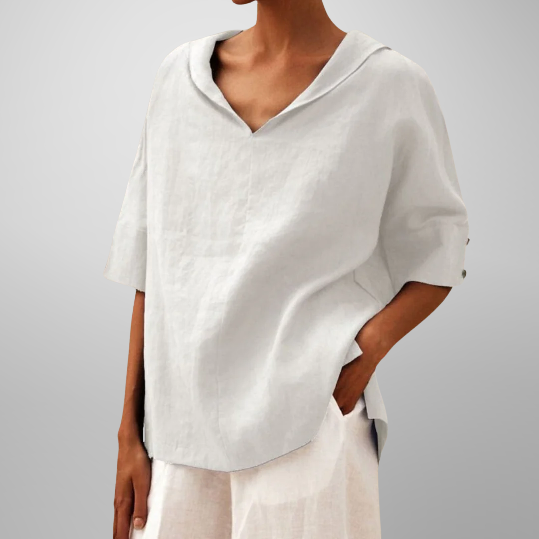 Niva | Damen Baumwollbluse Locker Geschnitten