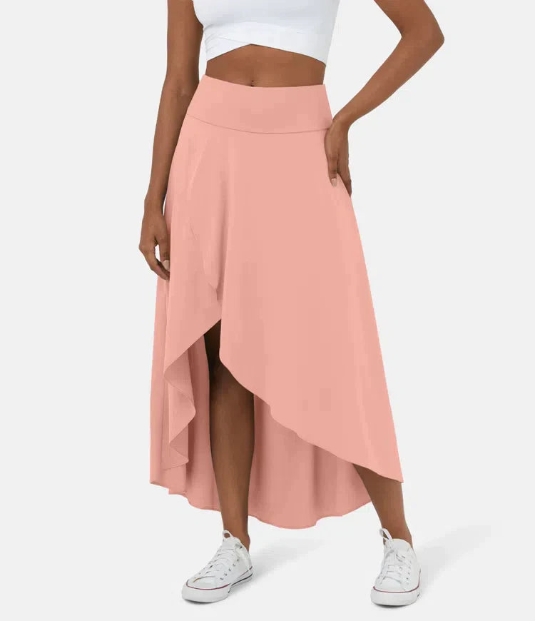 Romy | Asymmetrischer High-Low-Rock mit fließendem Schnitt für Frauen