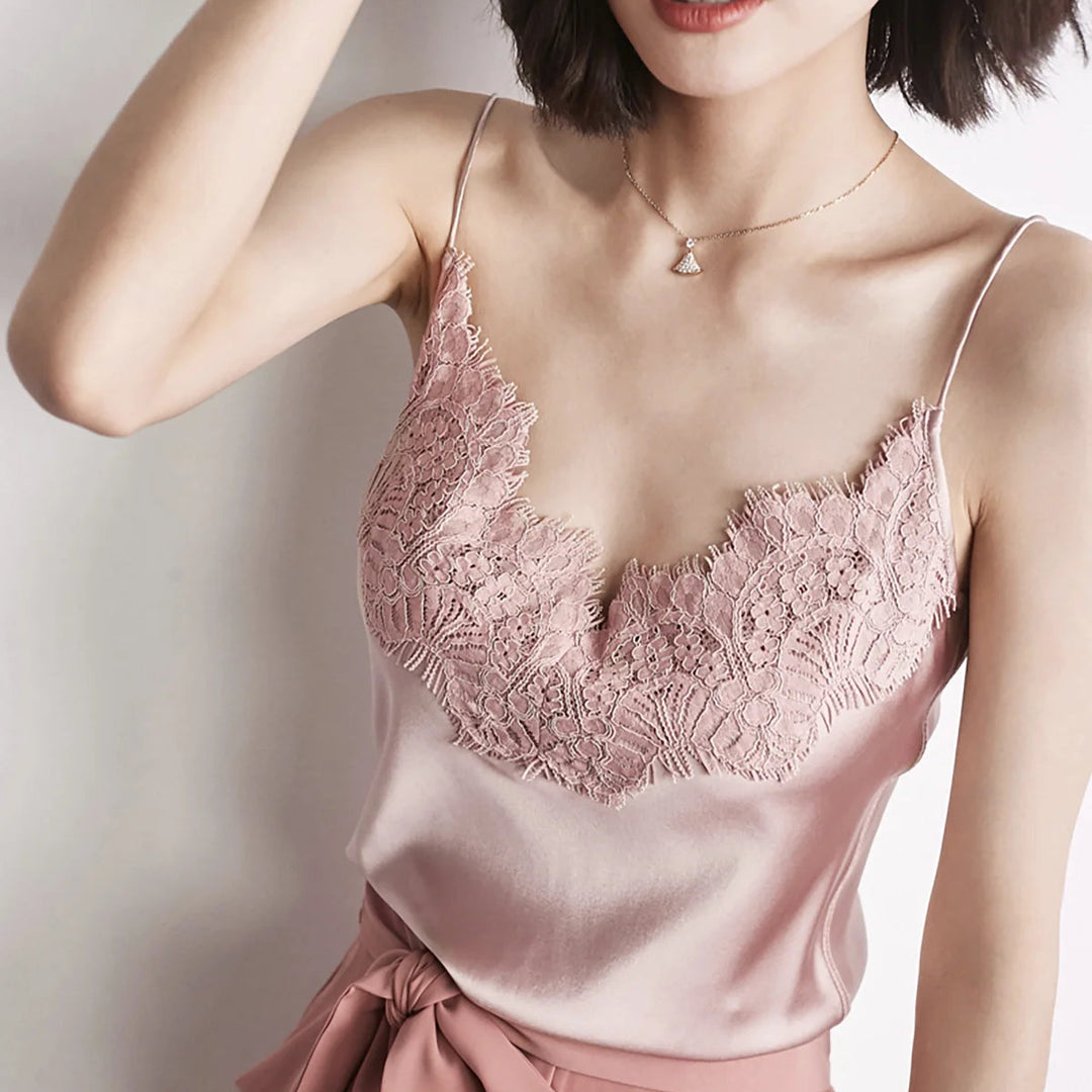 Ami | Satin-Camisole mit Spitze für Frauen
