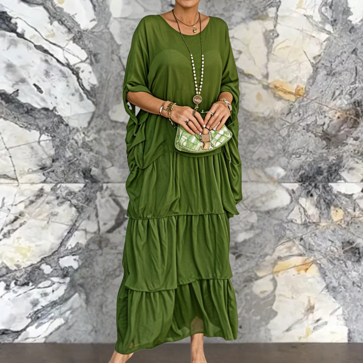 Shiela | Damen Maxikleid Oversized mit Volants