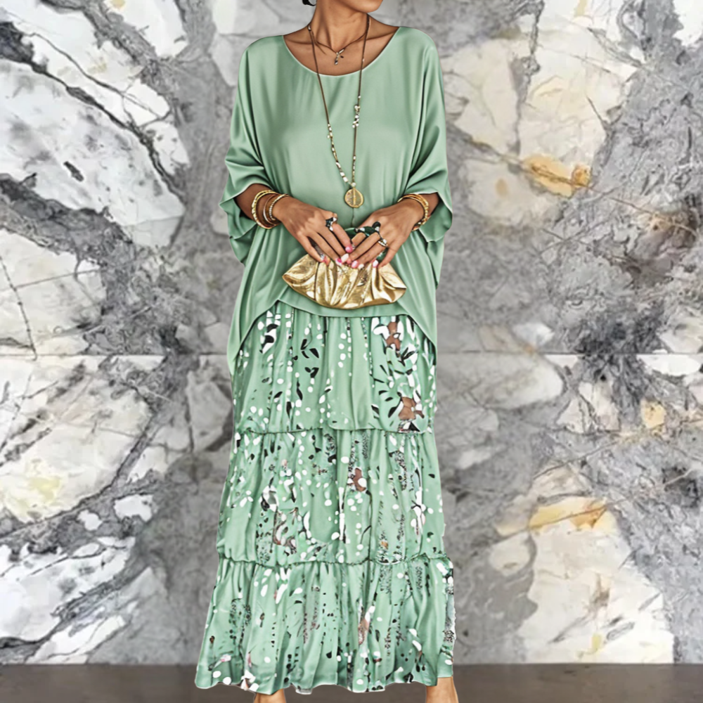 Shiela | Damen Maxikleid Oversized mit Volants