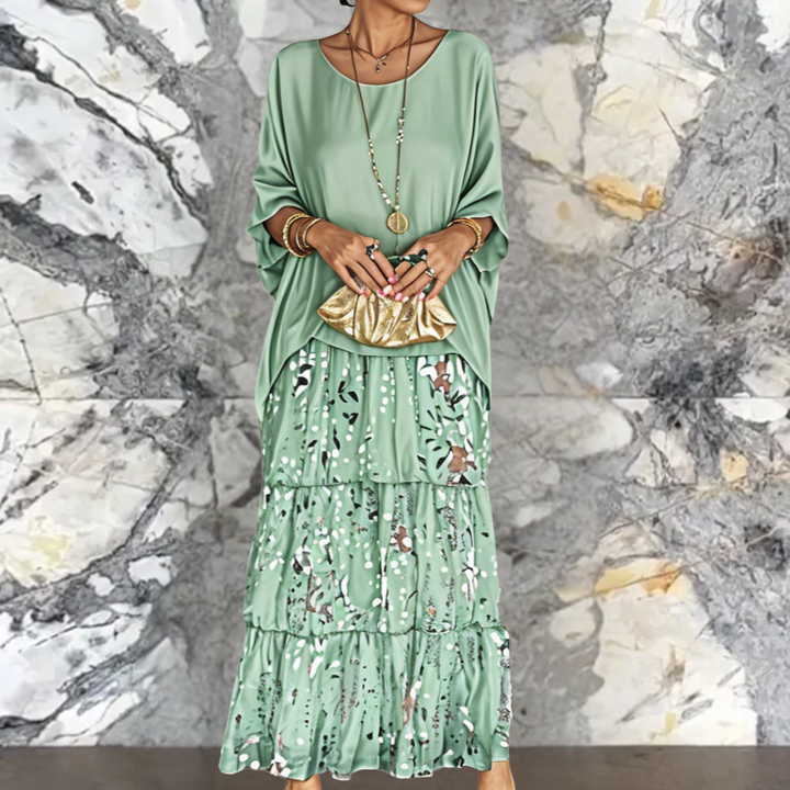 Shiela | Damen Maxikleid Oversized mit Volants