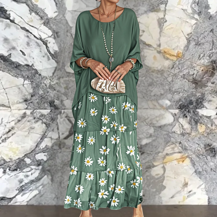 Shiela | Damen Maxikleid Oversized mit Volants