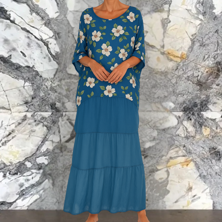Shiela | Damen Maxikleid Oversized mit Volants
