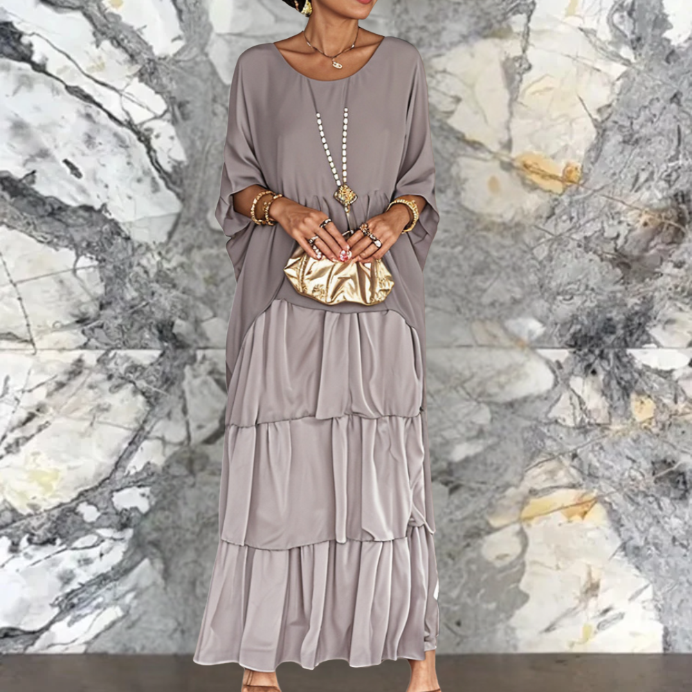 Shiela | Damen Maxikleid Oversized mit Volants