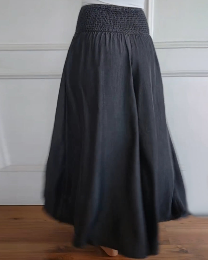 Wanda | Damen Maxirock Elegant & Weit Geschnitten