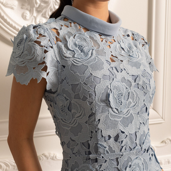 Celina | Damen Spitzenkleid Midi Elegant Florales Muster