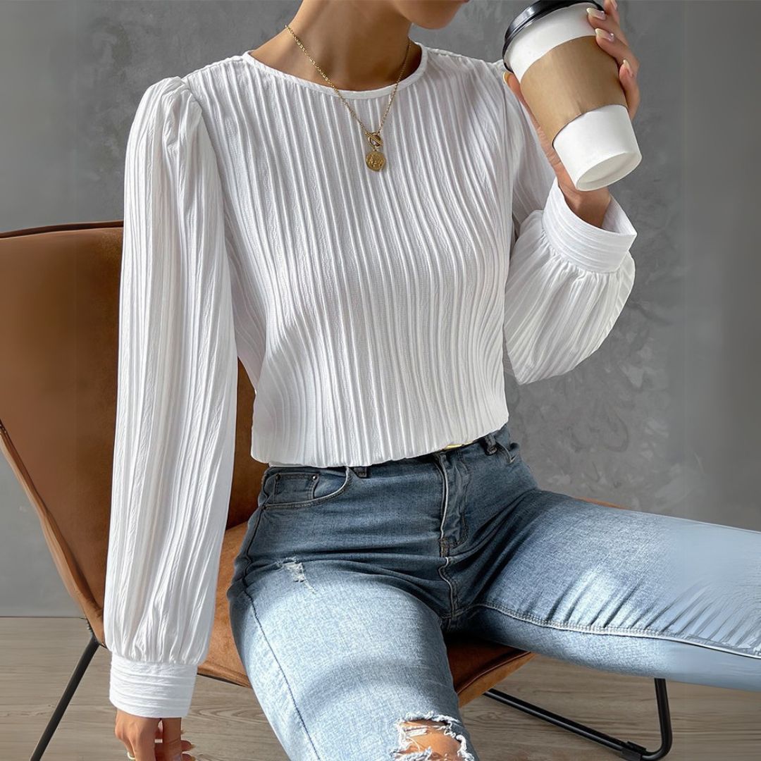 Elodie | Damen Bluse Elegant mit Puffärmeln
