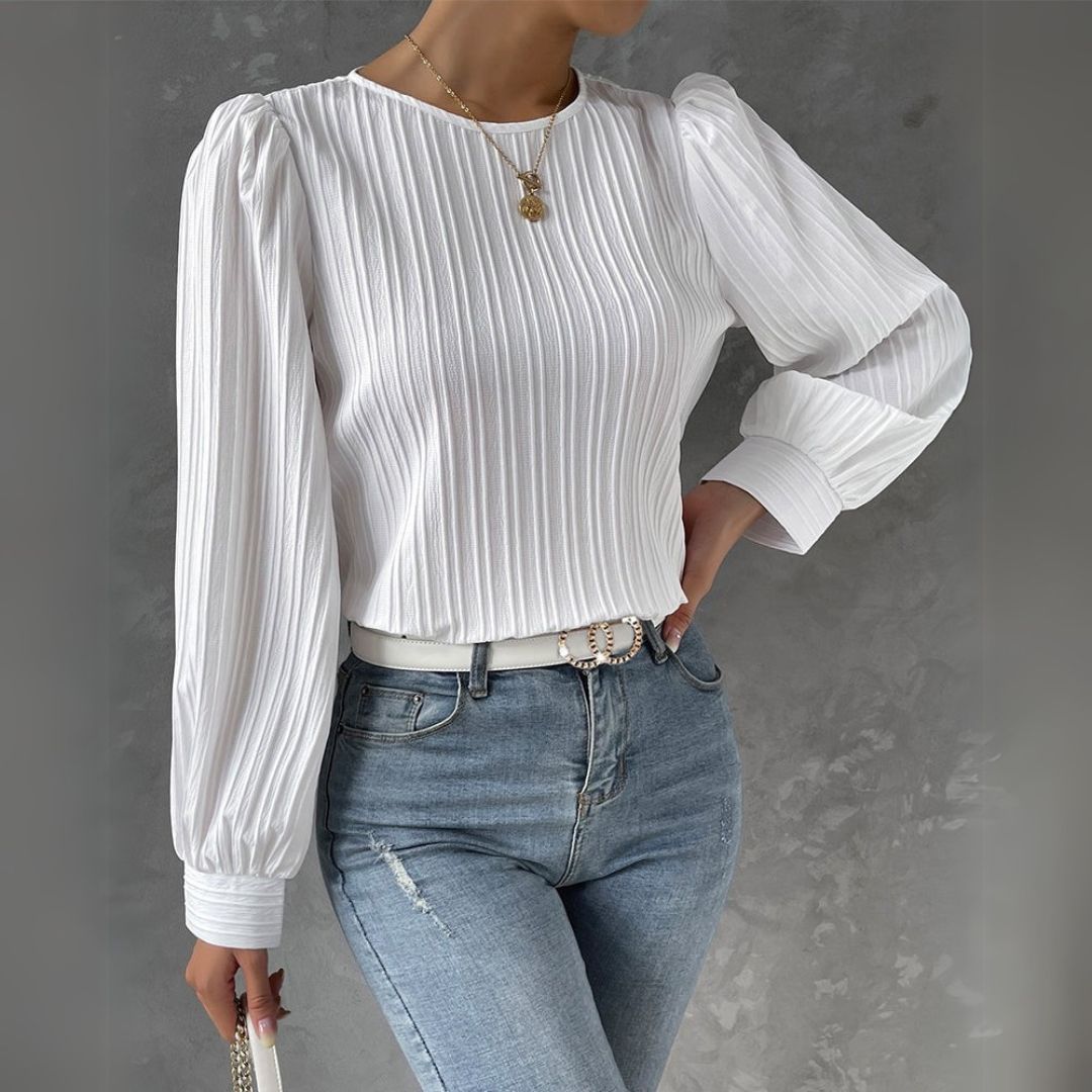 Elodie | Damen Bluse Elegant mit Puffärmeln