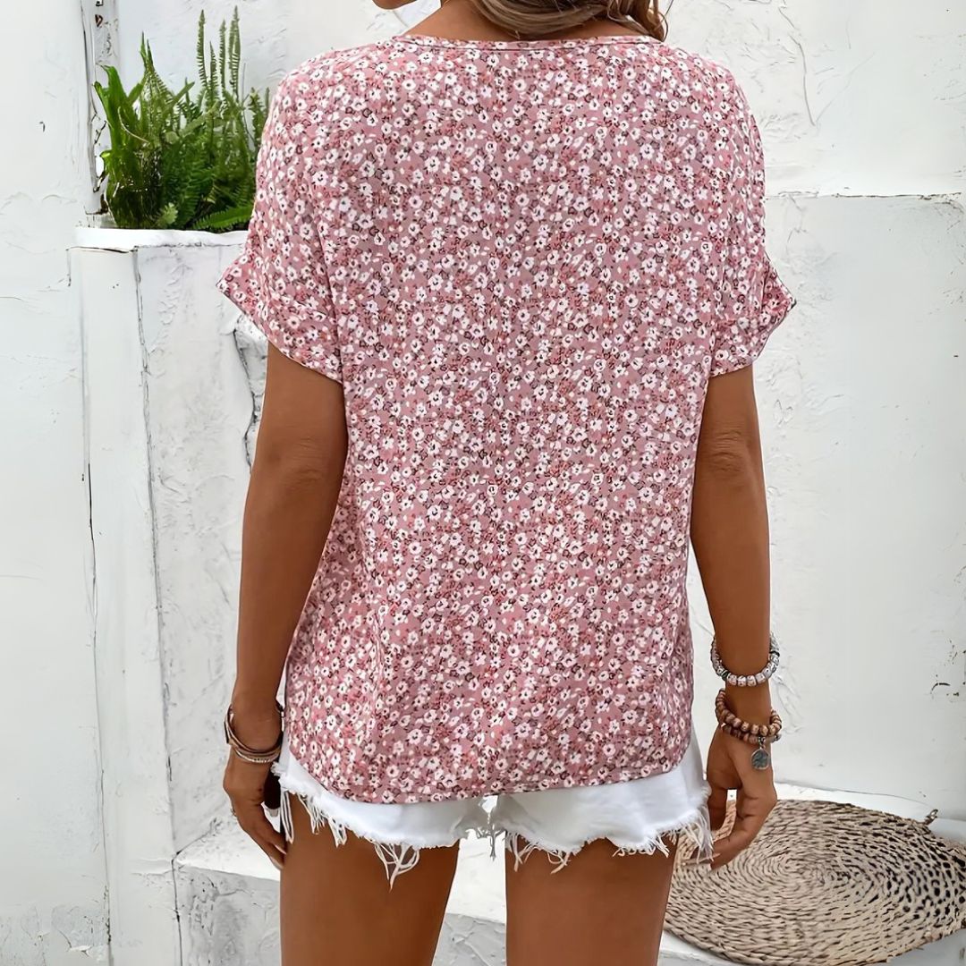 Eloise | Damen Bluse mit Blumenprint und Knopfleiste