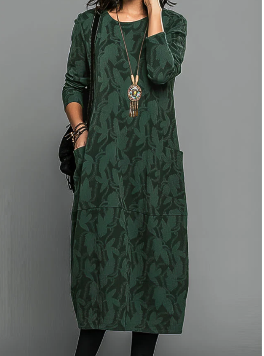 CORINA | LANGES KLEID MIT TASCHEN