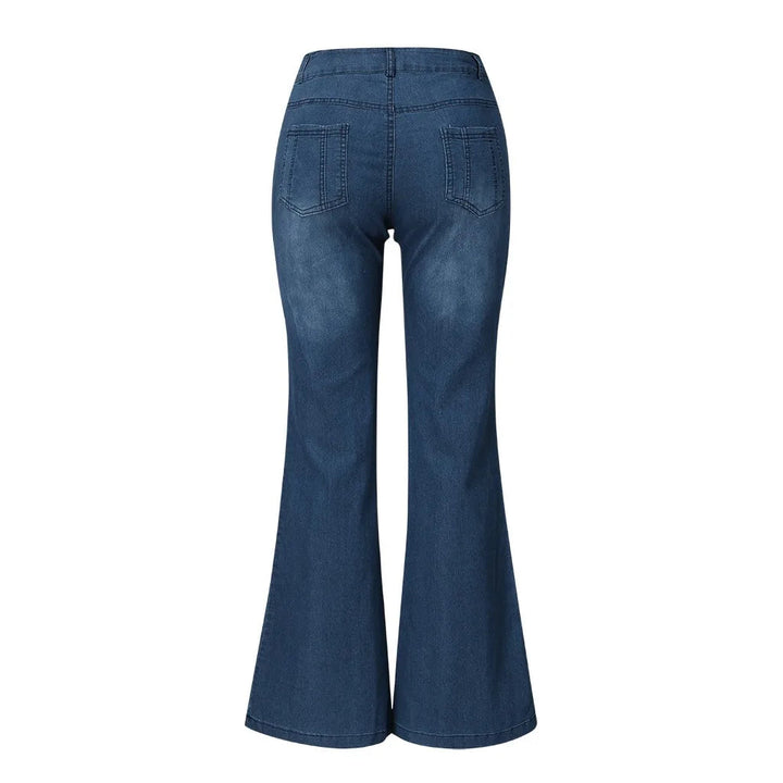 Laila | Damen Schlagjeans Bestickt