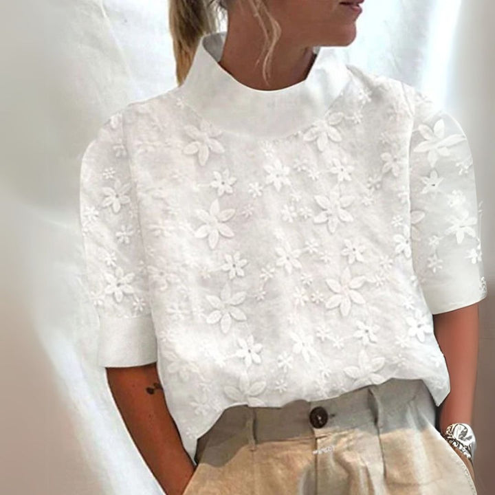 Lily | Strukturierte Bluse mit floraler Prägung für Frauen