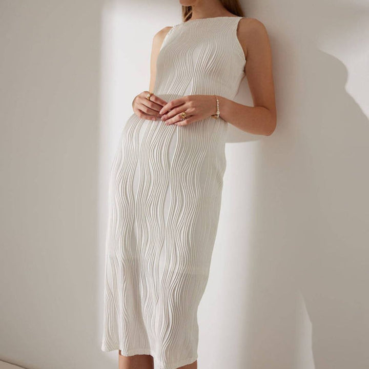 Lissa | Figurbetontes Midikleid mit Water-Ripple-Design für Frauen