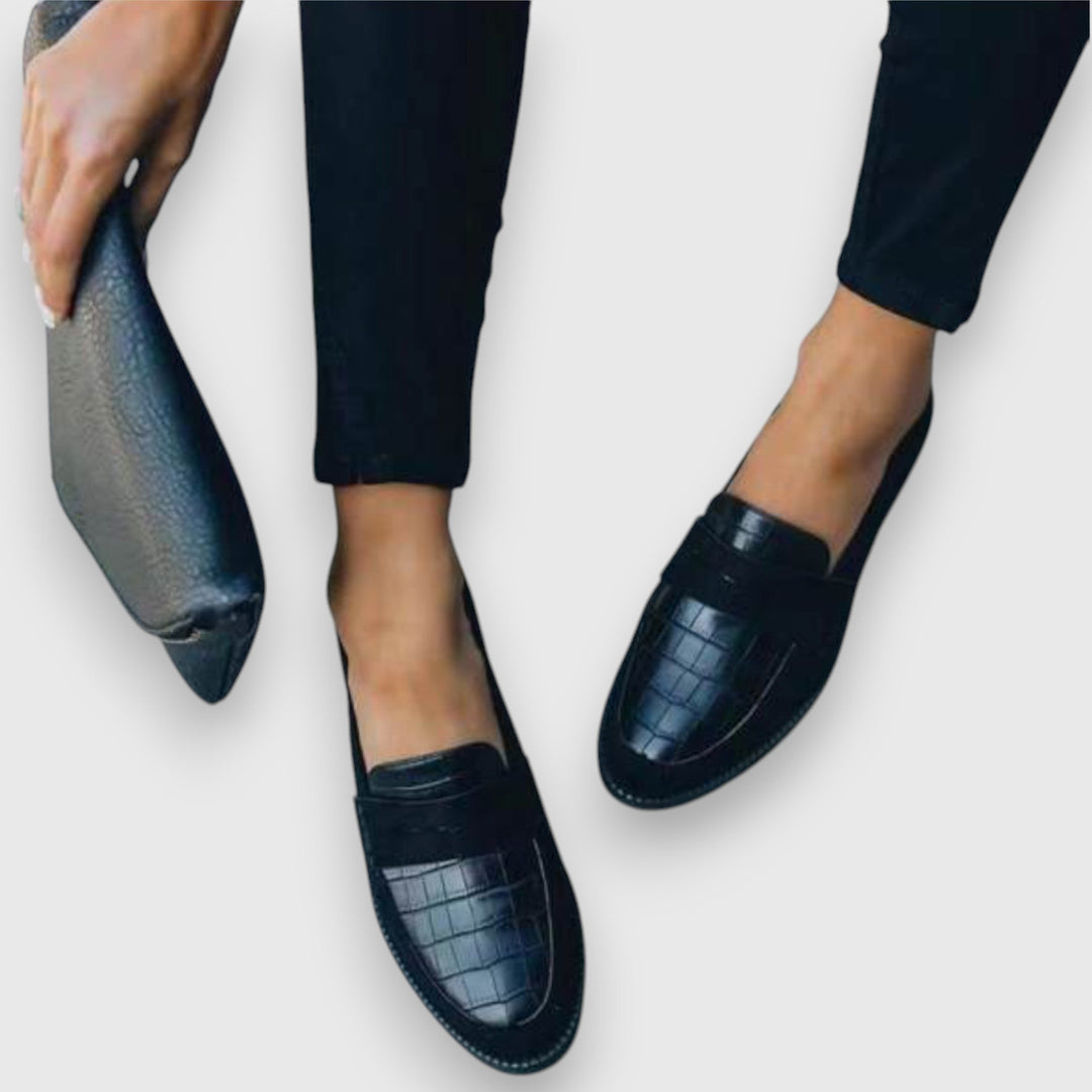 Cara | Elegant Damen Schwarz Loafer