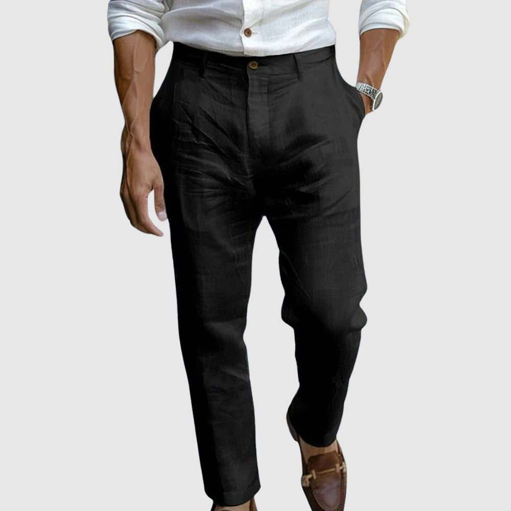 Tino | Leichte Leinenhose mit Bundfalten für Männer