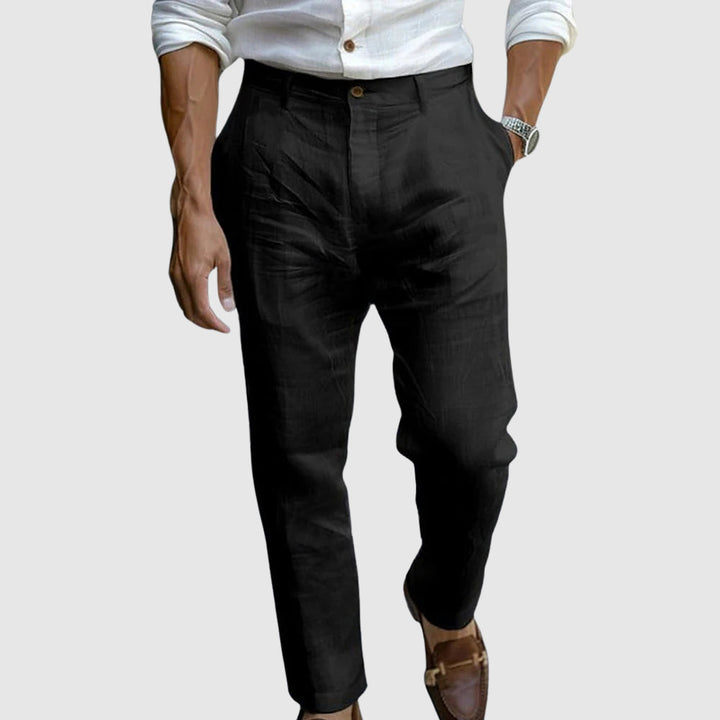 Tino | Leichte Leinenhose mit Bundfalten für Männer