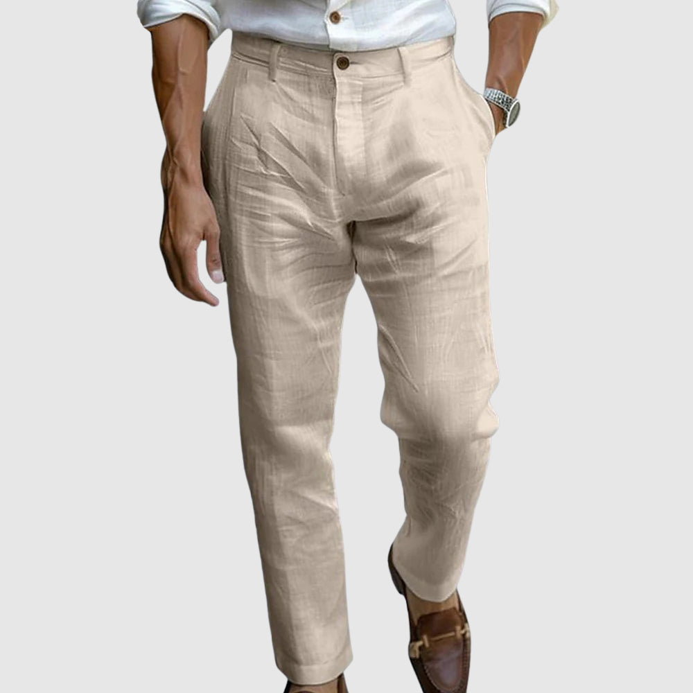 Tino | Leichte Leinenhose mit Bundfalten für Männer
