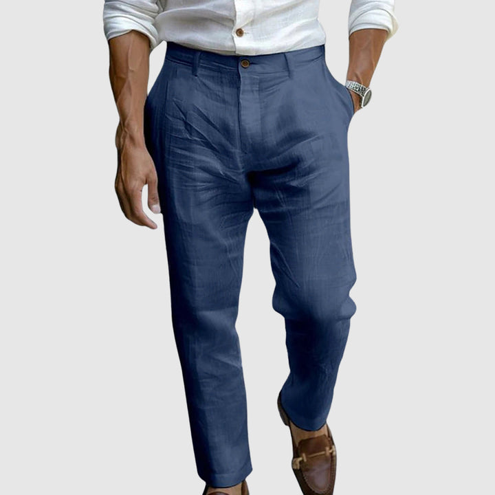 Tino | Leichte Leinenhose mit Bundfalten für Männer