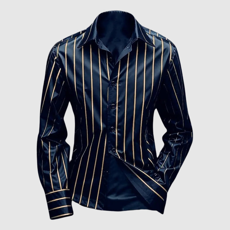 Nicolo | Elegantes gestreiftes Langarmhemd für Männer