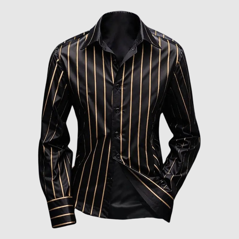 Nicolo | Elegantes gestreiftes Langarmhemd für Männer