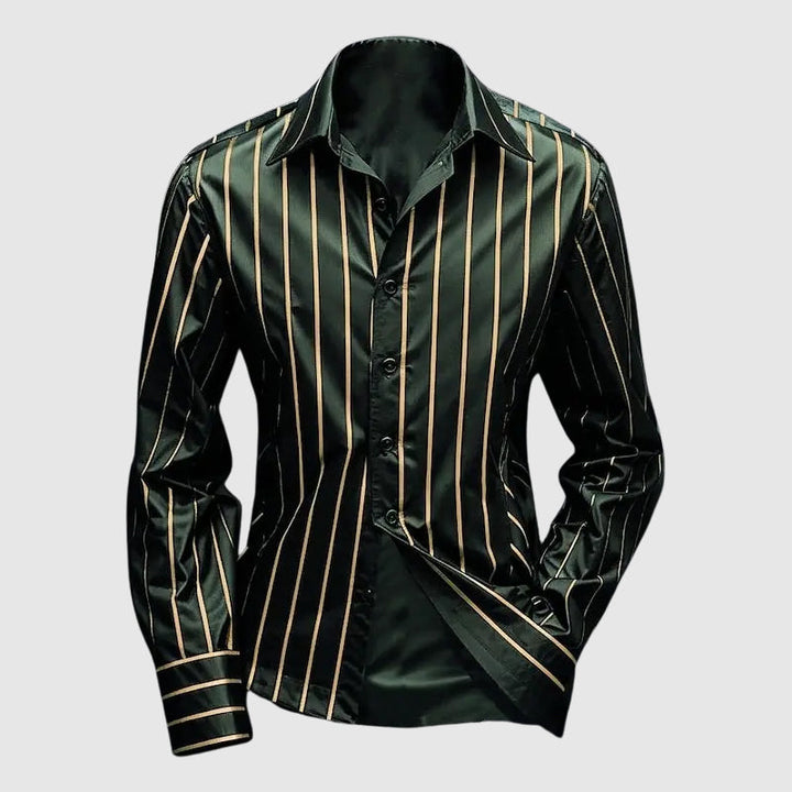 Nicolo | Elegantes gestreiftes Langarmhemd für Männer