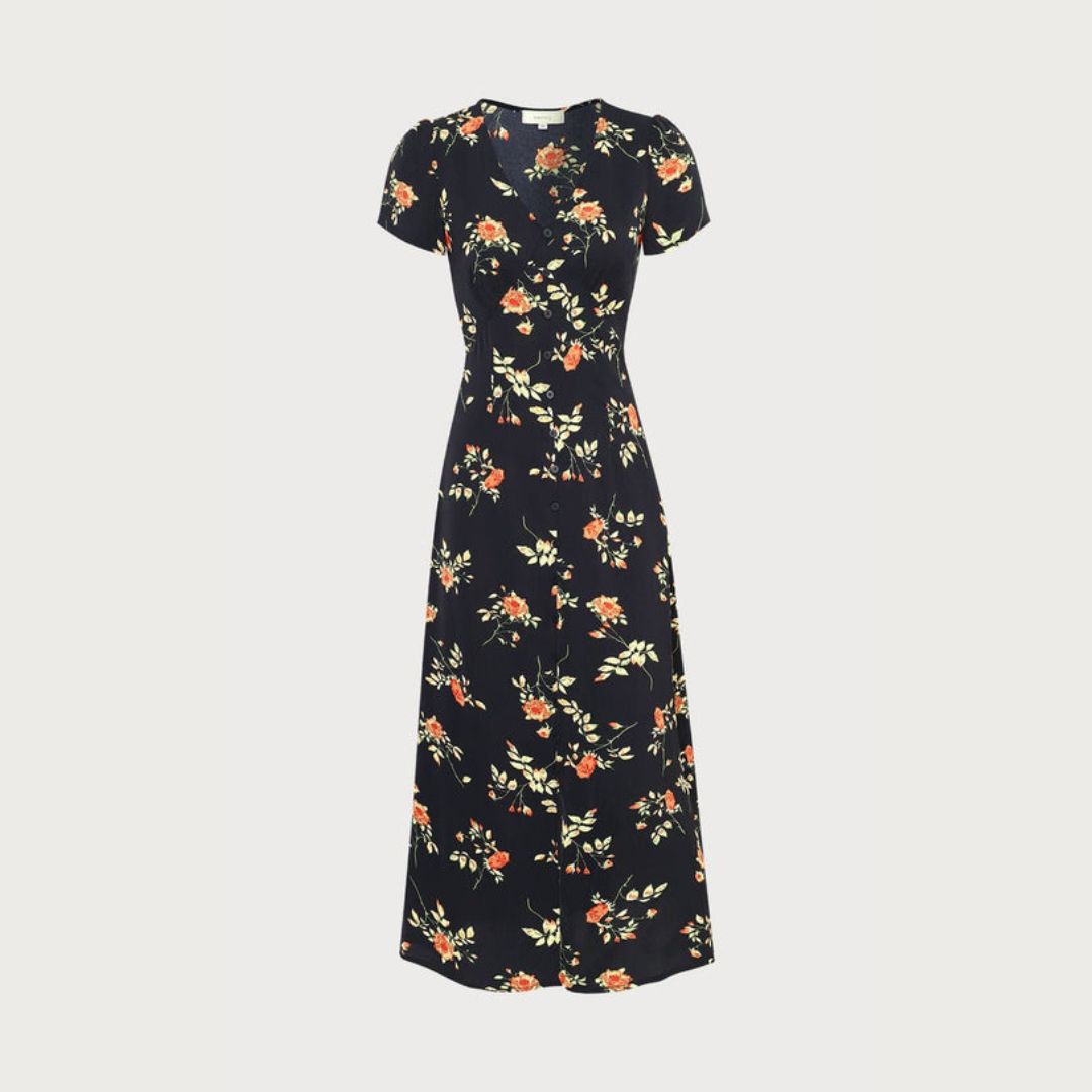 Lorie | Geblümtes Maxikleid mit Schlitz für Frauen