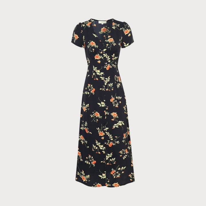 Lorie | Geblümtes Maxikleid mit Schlitz für Frauen