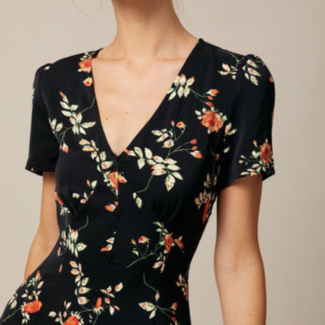 Lorie | Geblümtes Maxikleid mit Schlitz für Frauen