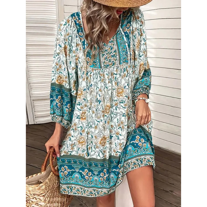 Yara | Boho-Minikleid mit Blumenmuster für Frauen
