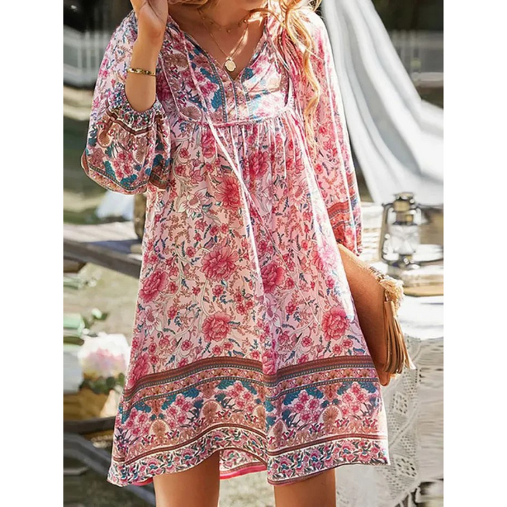 Yara | Boho-Minikleid mit Blumenmuster für Frauen