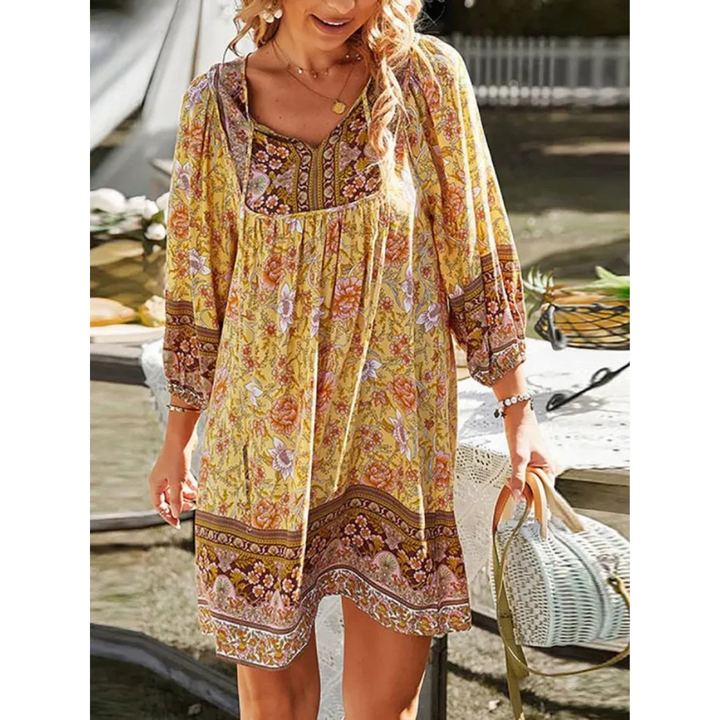 Yara | Boho-Minikleid mit Blumenmuster für Frauen