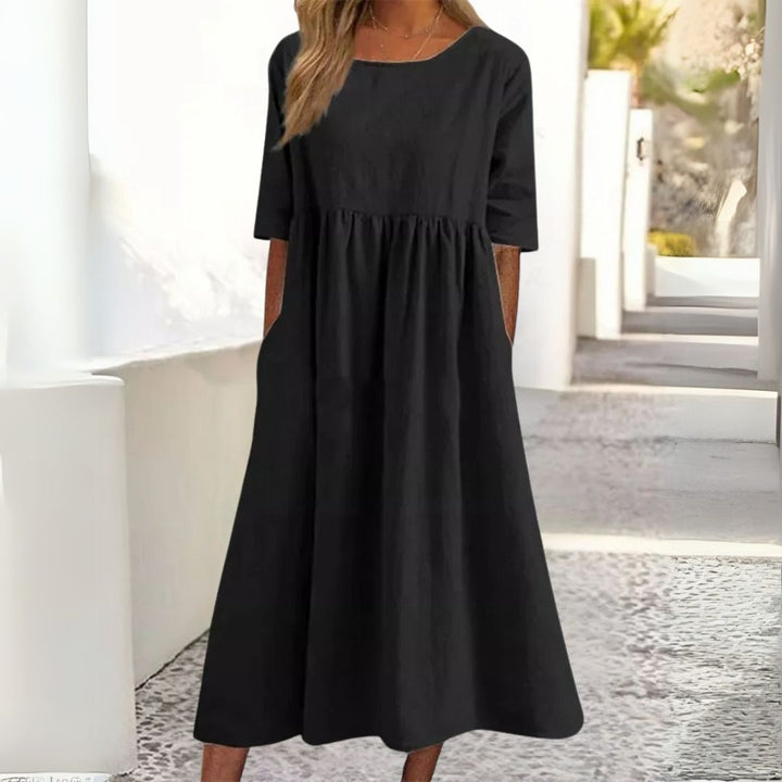 Mika | Damen Sommerkleid mit halblangen Ärmeln und Taschen