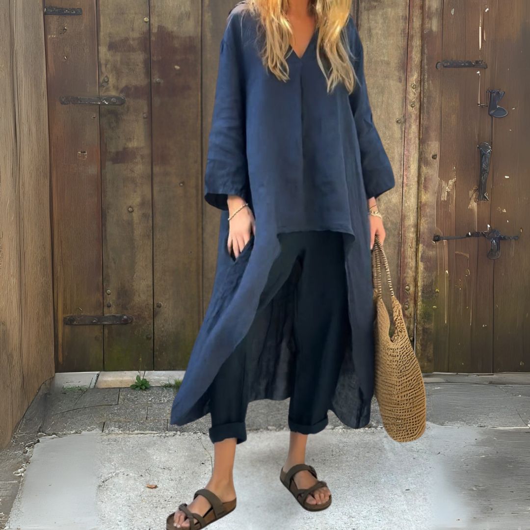 Milana | Luftiges Zweiteiler-Set mit langer Tunika und Hose für Frauen